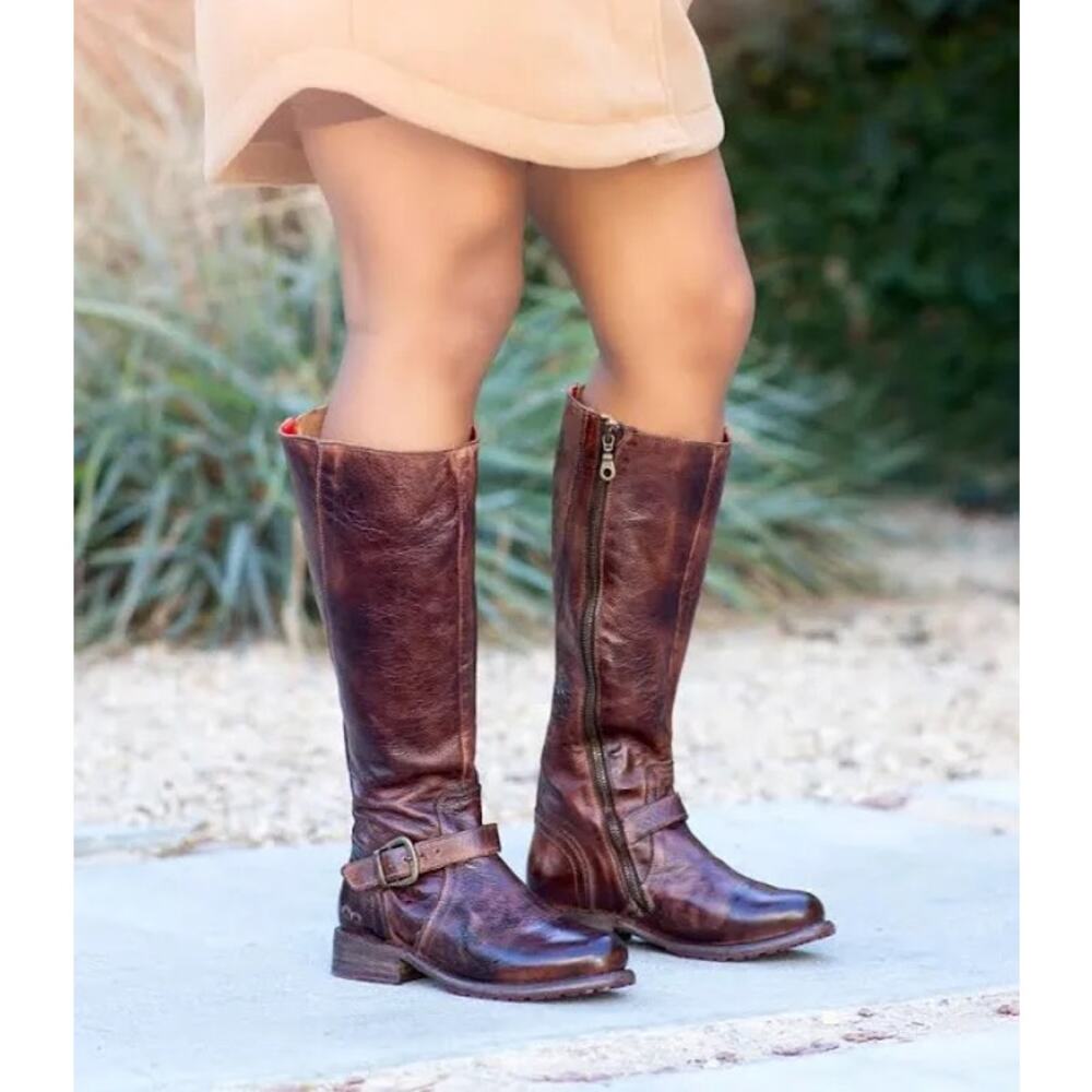 Bed Stu Glaye Tall Riding Knee High Boots Rustic Teak 8.5
